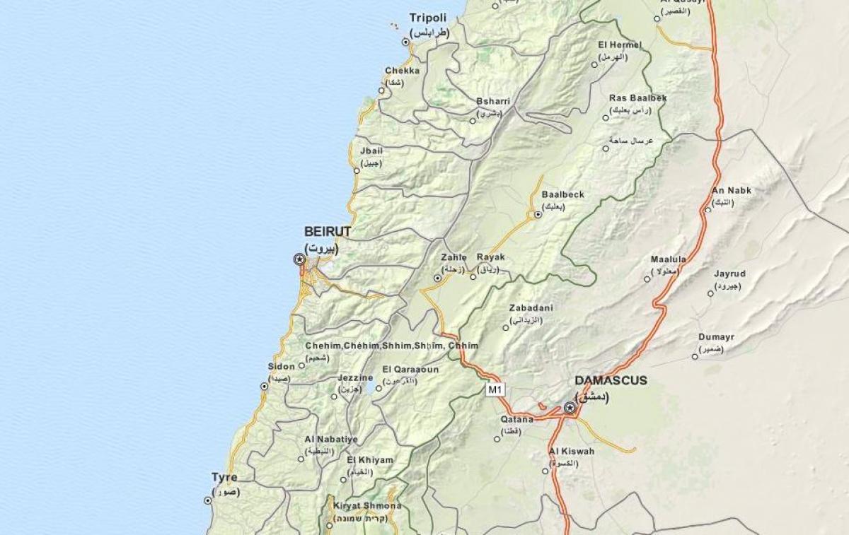 žemėlapis gps žemėlapis Libanas