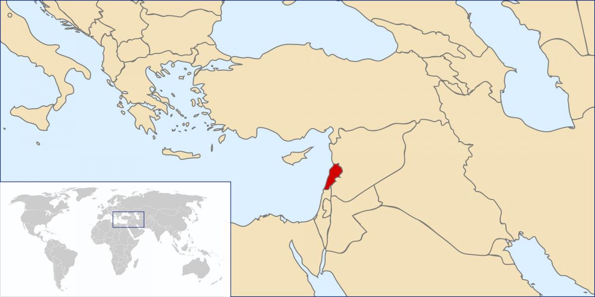 žemėlapis Libanas pasaulyje 