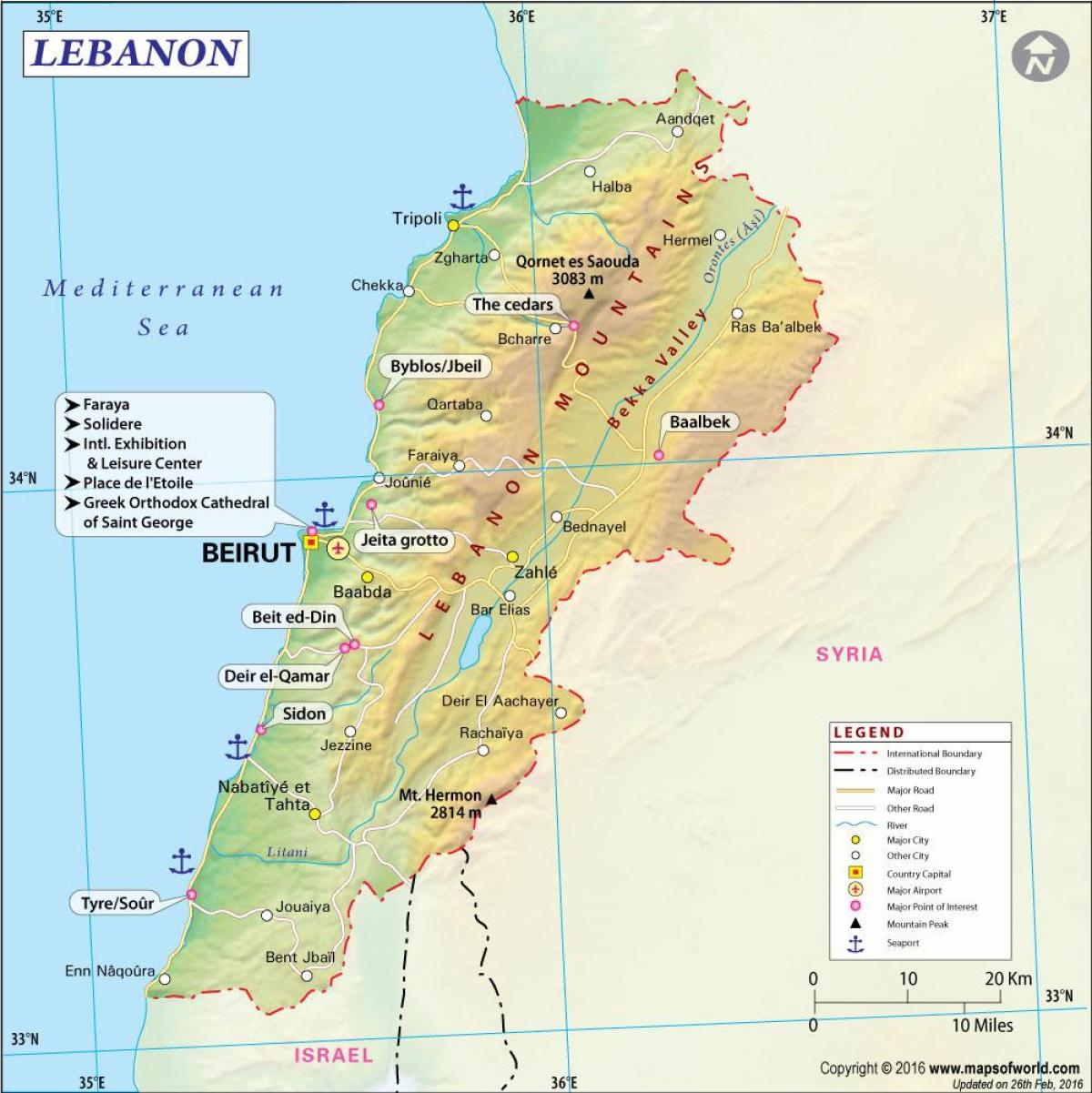 žemėlapis senovės Libanas
