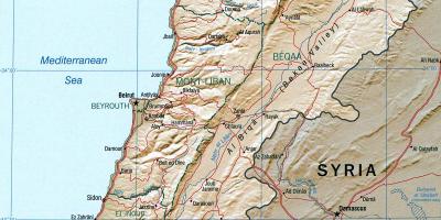 Žemėlapis Libanas geografija