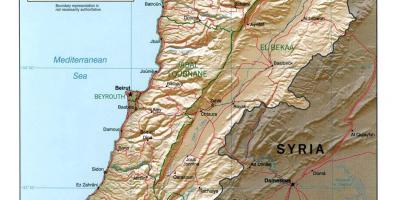 Žemėlapis Libanas topografinis